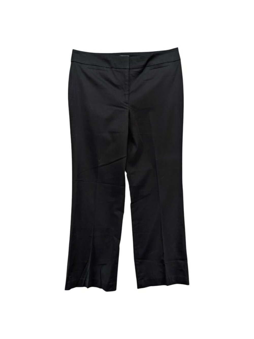 Ann Taylor Signature Fit Pants Womens Black Flat Front Straight Leg Lined Sz 12